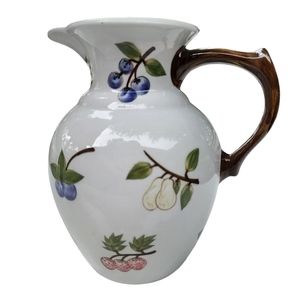 Vintage Country Shabby Chic Style Ceramic Pottery Pitcher Multi Fruits‎ Design